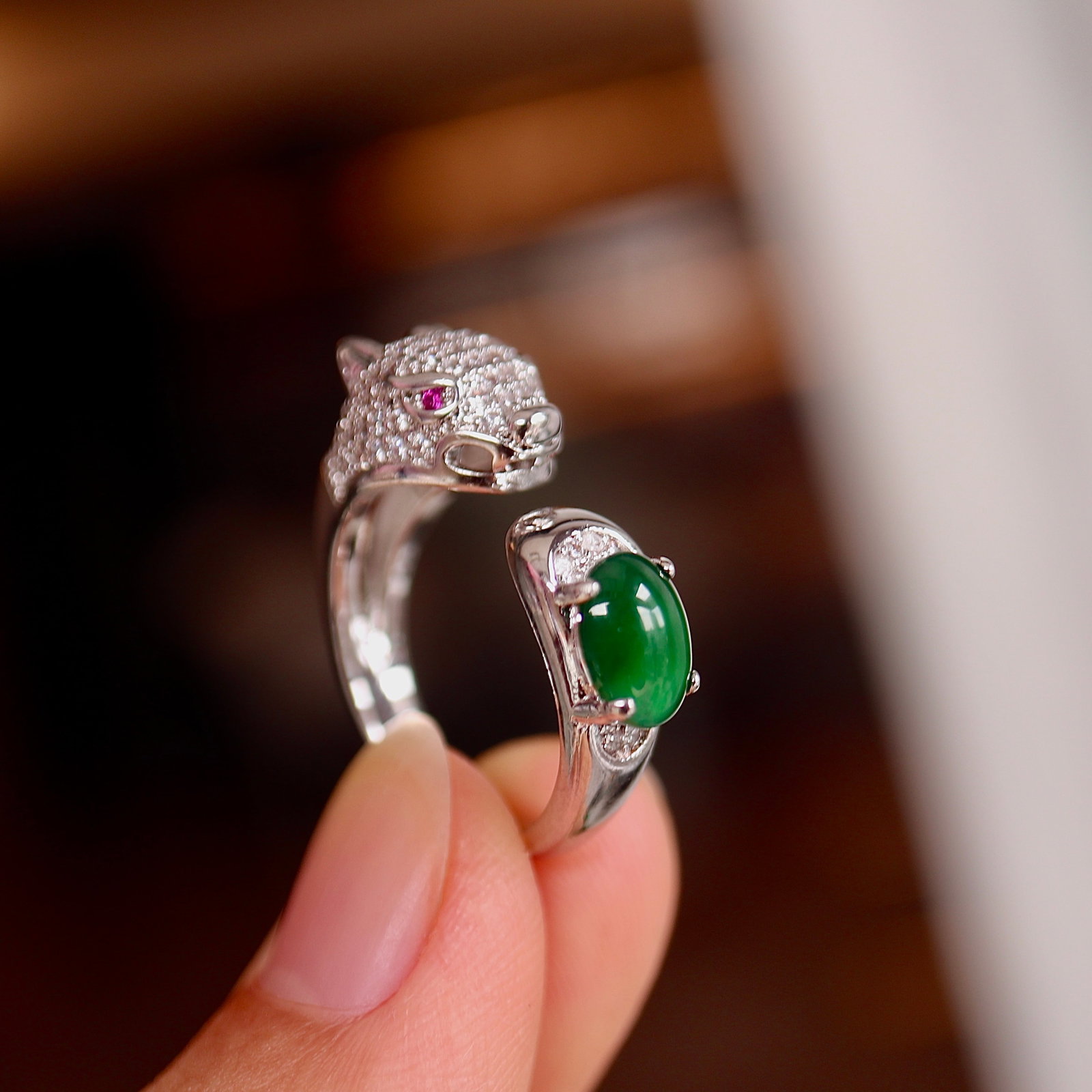 Natural Jadeite Ring - 7