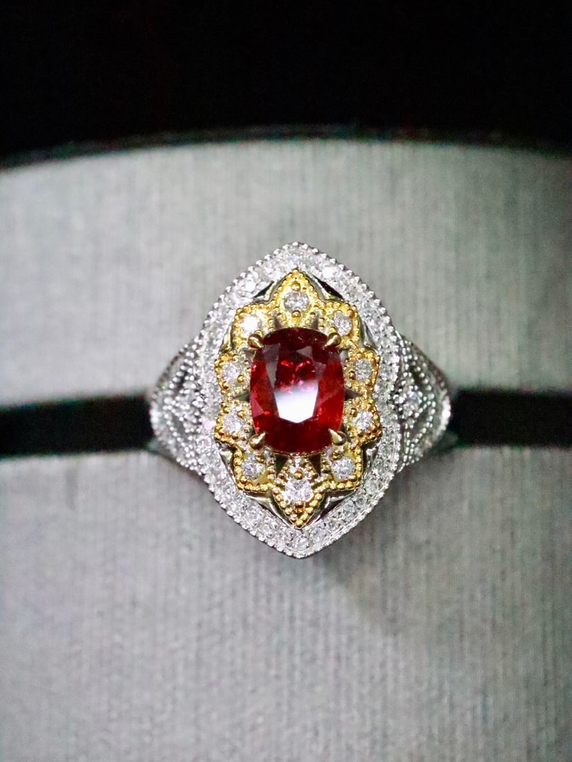 Platinum Natural Unheated Ruby Ring - 4