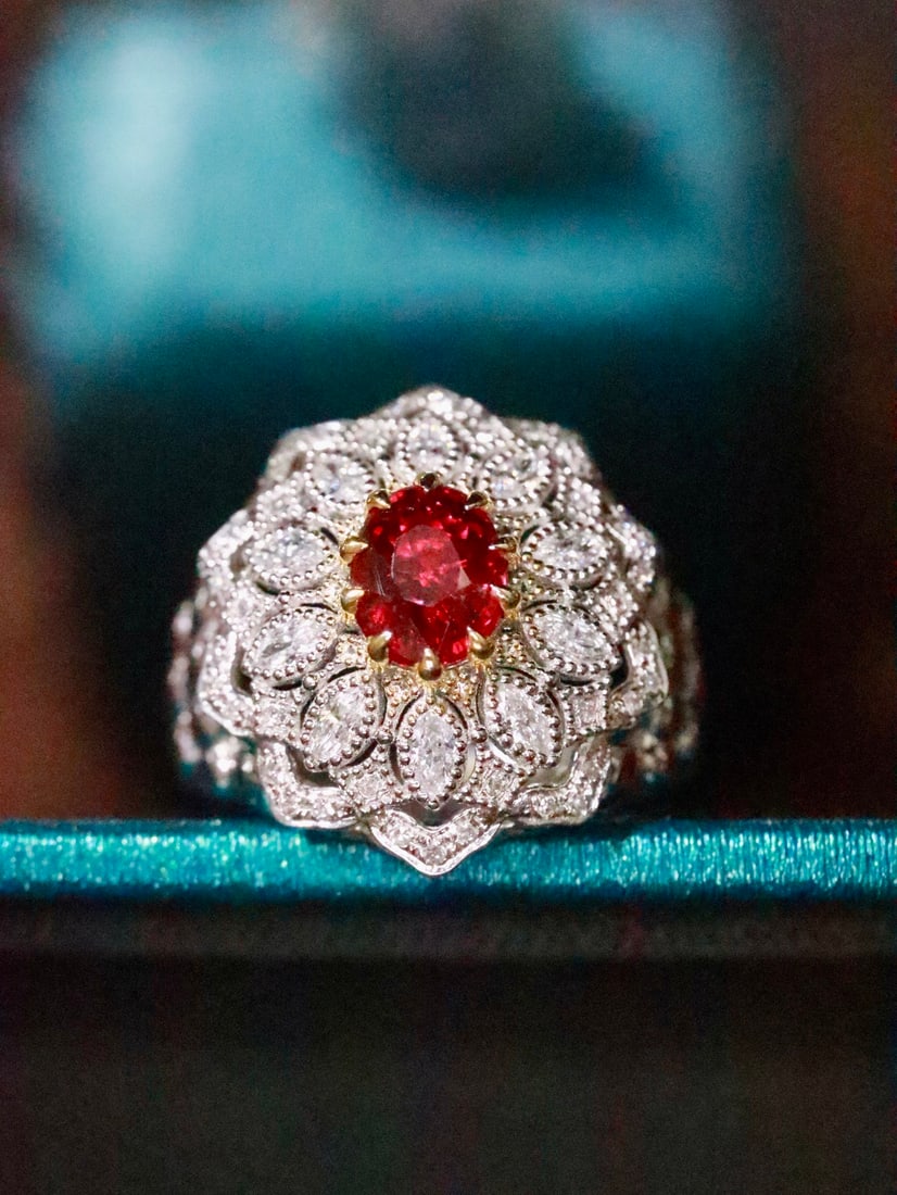 Platinum Unheated Ruby Ring - 3