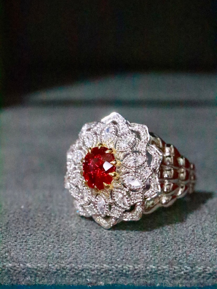Platinum Unheated Ruby Ring - 4