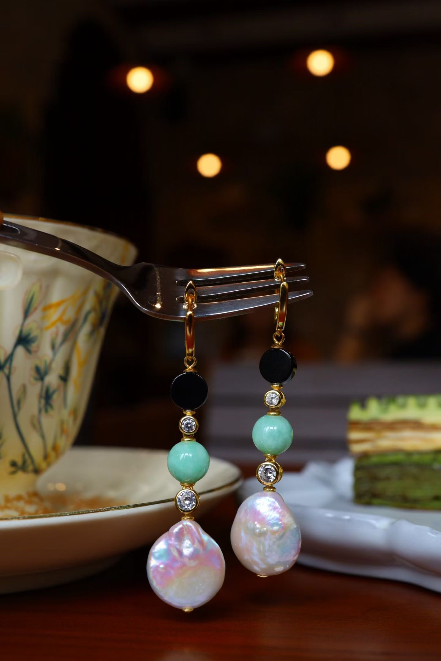 Natural Jadeite Pearl Earrings (1 of 6)