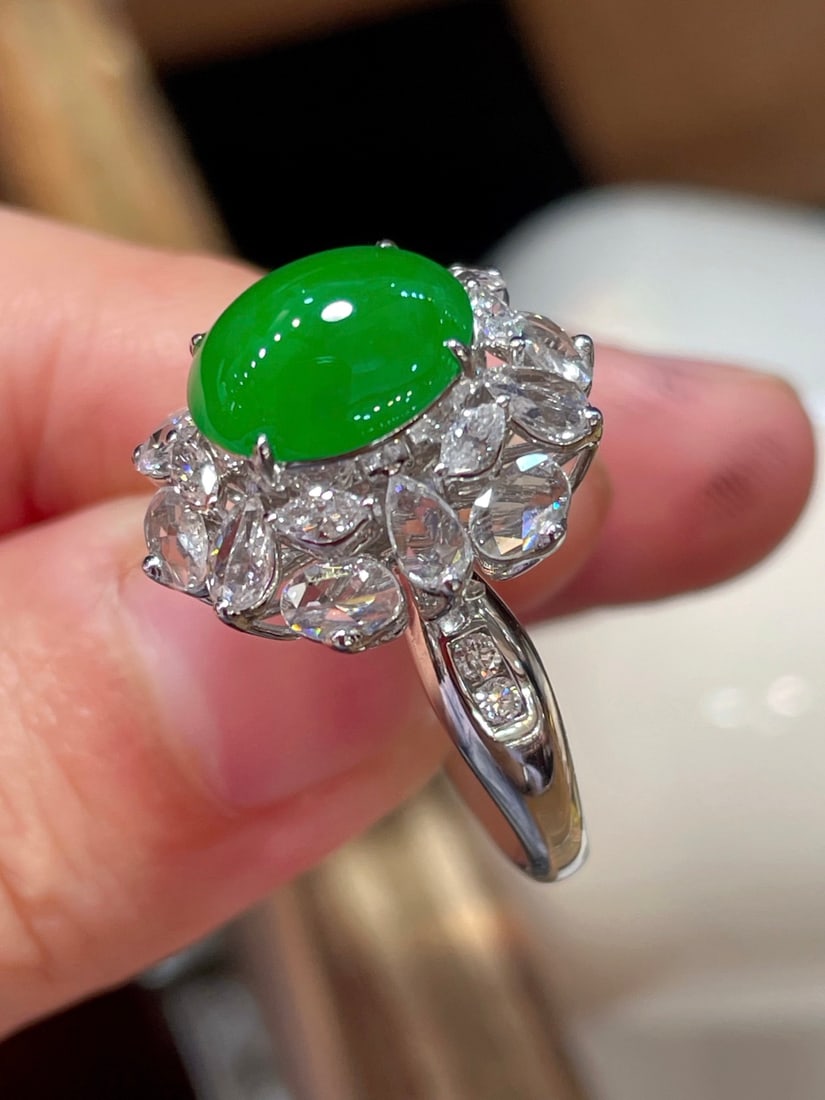 High Ice Jadeite Ring - 7