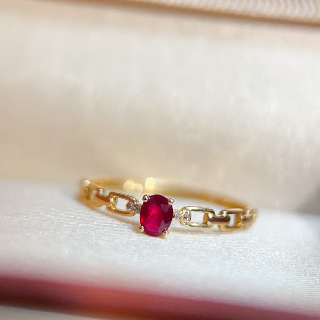 18K Gold Natural Ruby Ring - 2