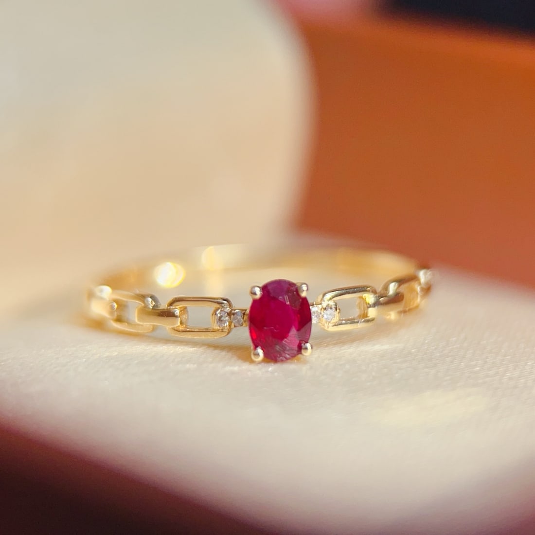 18K Gold Natural Ruby Ring - 4