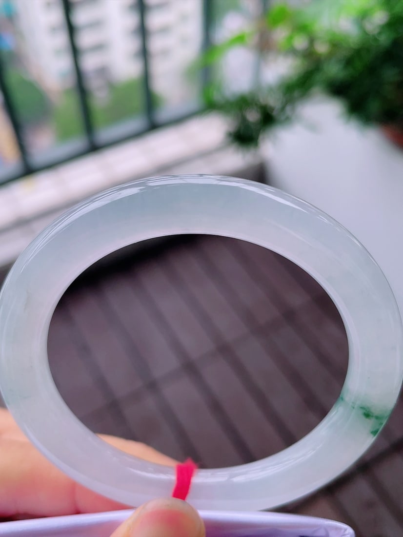Ice Floating Flower Round Bangle - 6