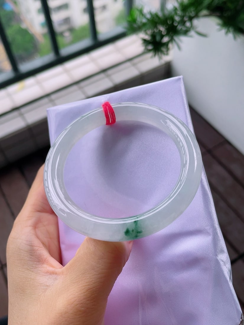 Ice Floating Flower Round Bangle - 7