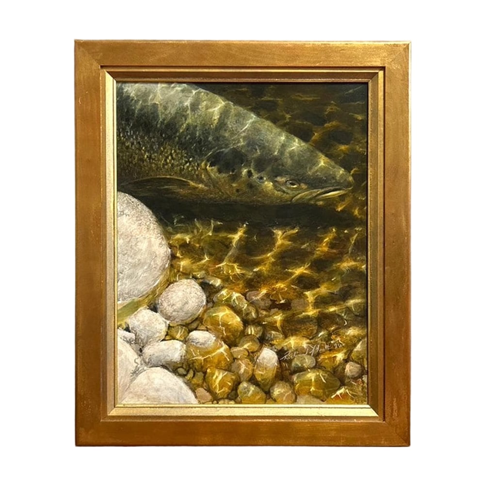 Richard J Smith 1994 "SALMON": Specifications Artist Biography: Richard J Smith Title: SALMON Technique/Form: Oil Painting Accessories: Box, Sotheby's auction catalog from the time. Condition: No visible scratches or damage.