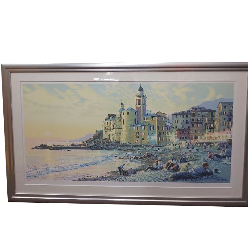 Sasakura Teppei, A Sunday at the Beach: Sasakura Teppei, Hamabe no Nichiyobi 78.7 cm x 136.3 cm Freight: 1.International Freight: Foreign shipping charges are determined by destination. 2.Photos, descriptions and valuations have been meticu