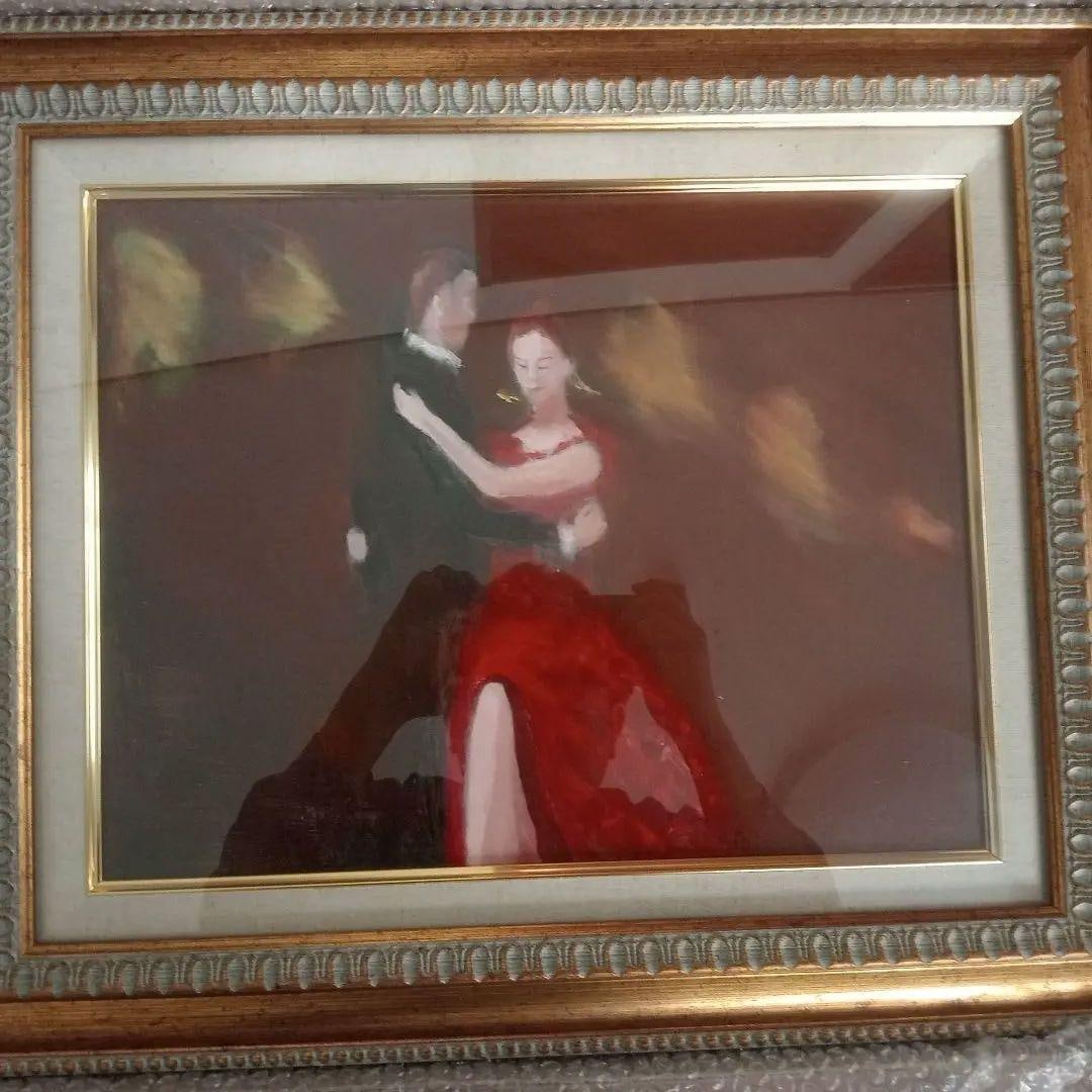 An oil painting of a dancing couple (original, framed) (1 of 4)