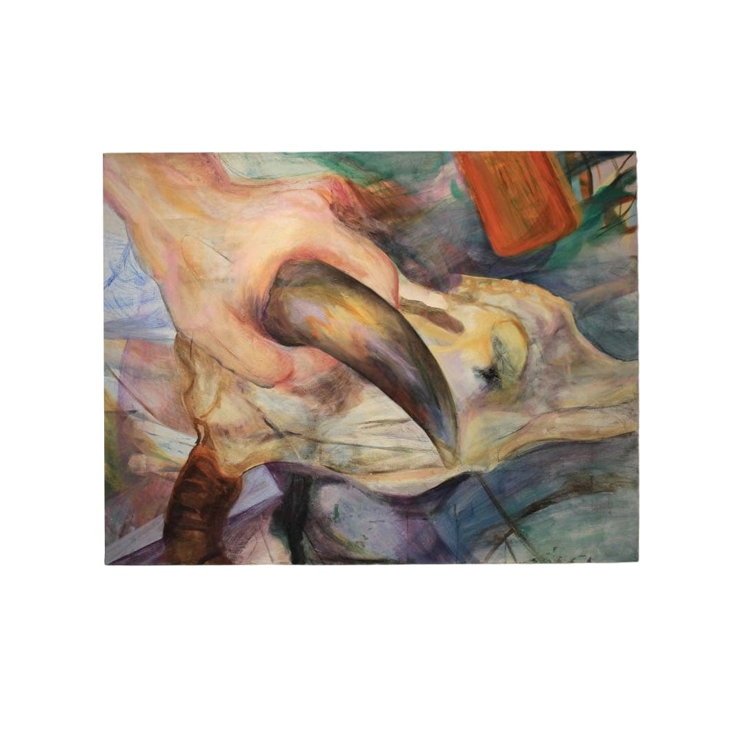 F80 Delay Genga Chusho Hyogenshugi Yusai-ga Dobutsu no Tobu: F80 Delay Original Painting Abstract Expressionism Oil Painting Animal Head Nanashino Natsumi Completed a Master's degree in Art and Design at the Graduate School of Musashino Art University. Represen