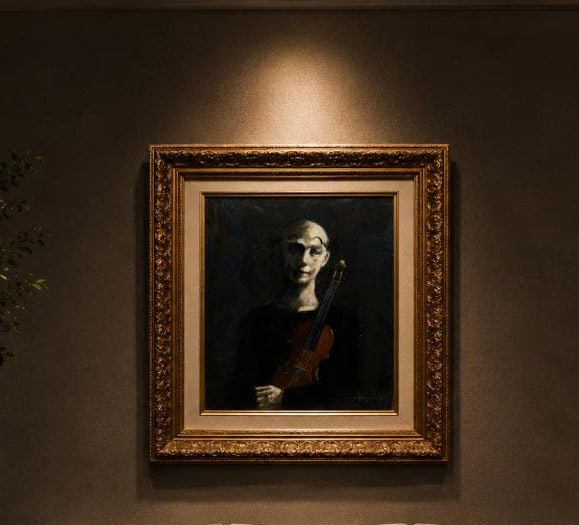 Le Salon Permanent Member Ichikawa Motoharu "Serenade" Oil on Canvas, Size F4: Le Salon Permanent Member Ichikawa Motoharu "Serenade" Oil Painting F4 This work is by a Western-style painter who is a permanent member of the Salon. It is an oil painting titled "Serenade" by Ichika