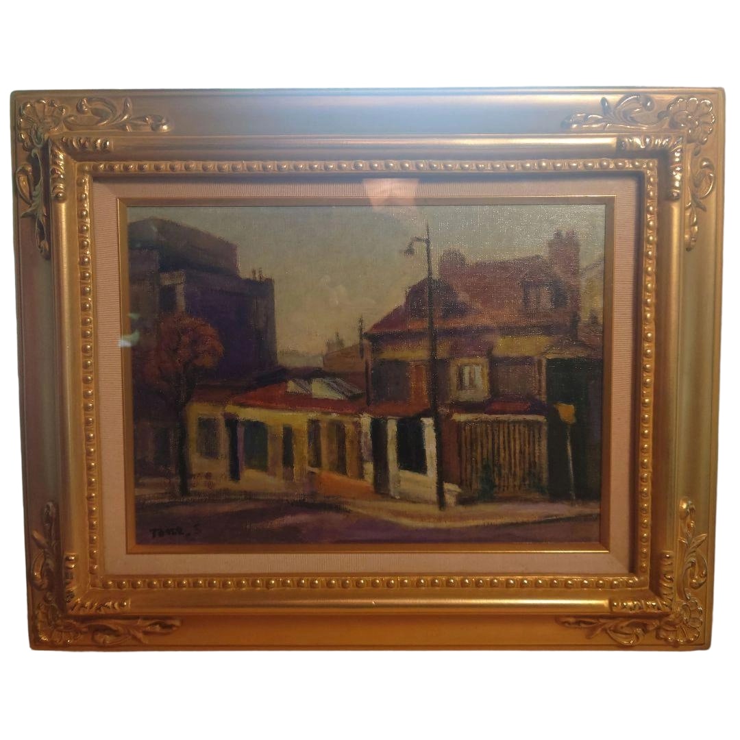 Shimizu Tone Landscape Painting Gold Frame (1 of 4)