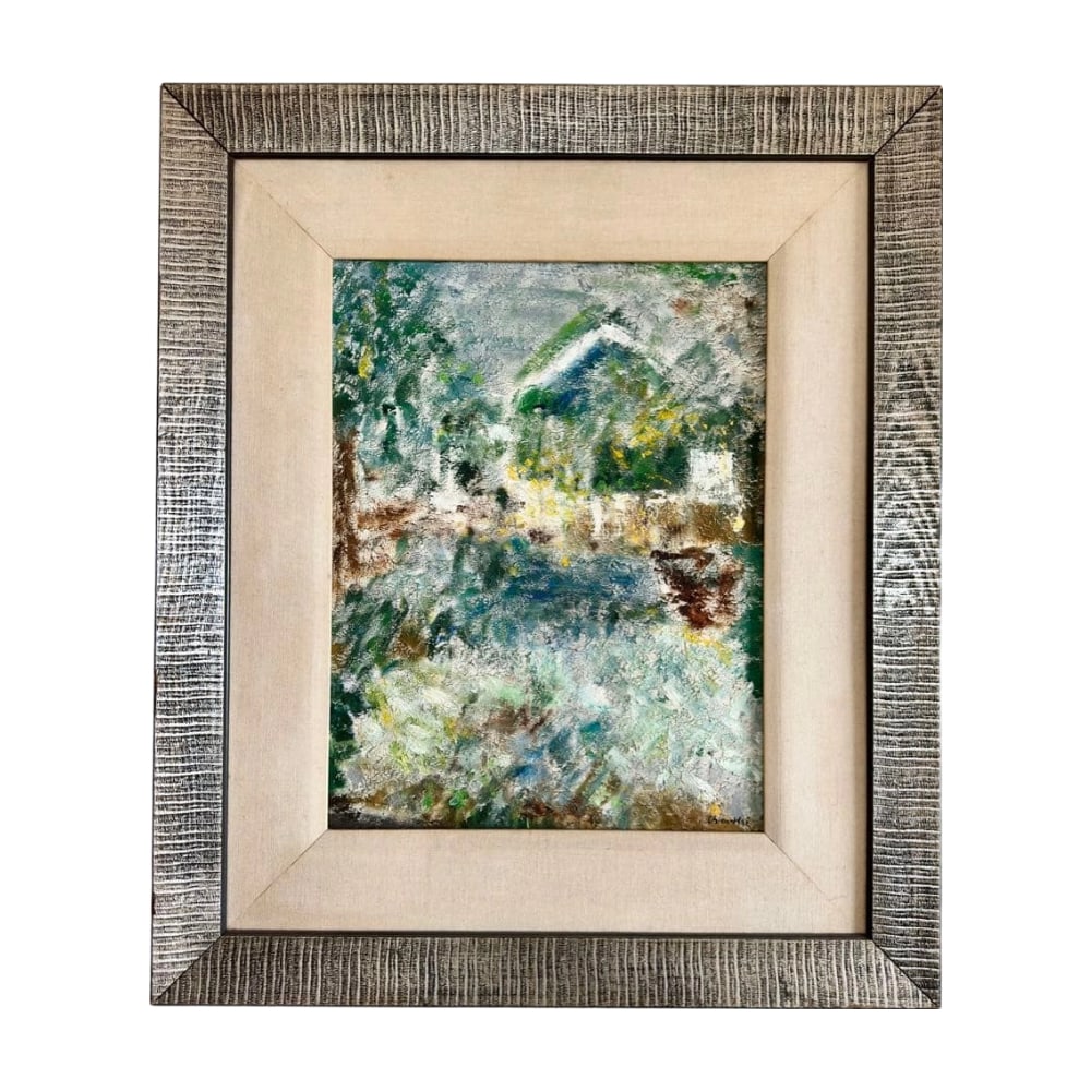 Authentic Midolie Wang Hand-Painted Oil Original "Cottage" F10 Size (1 of 5)