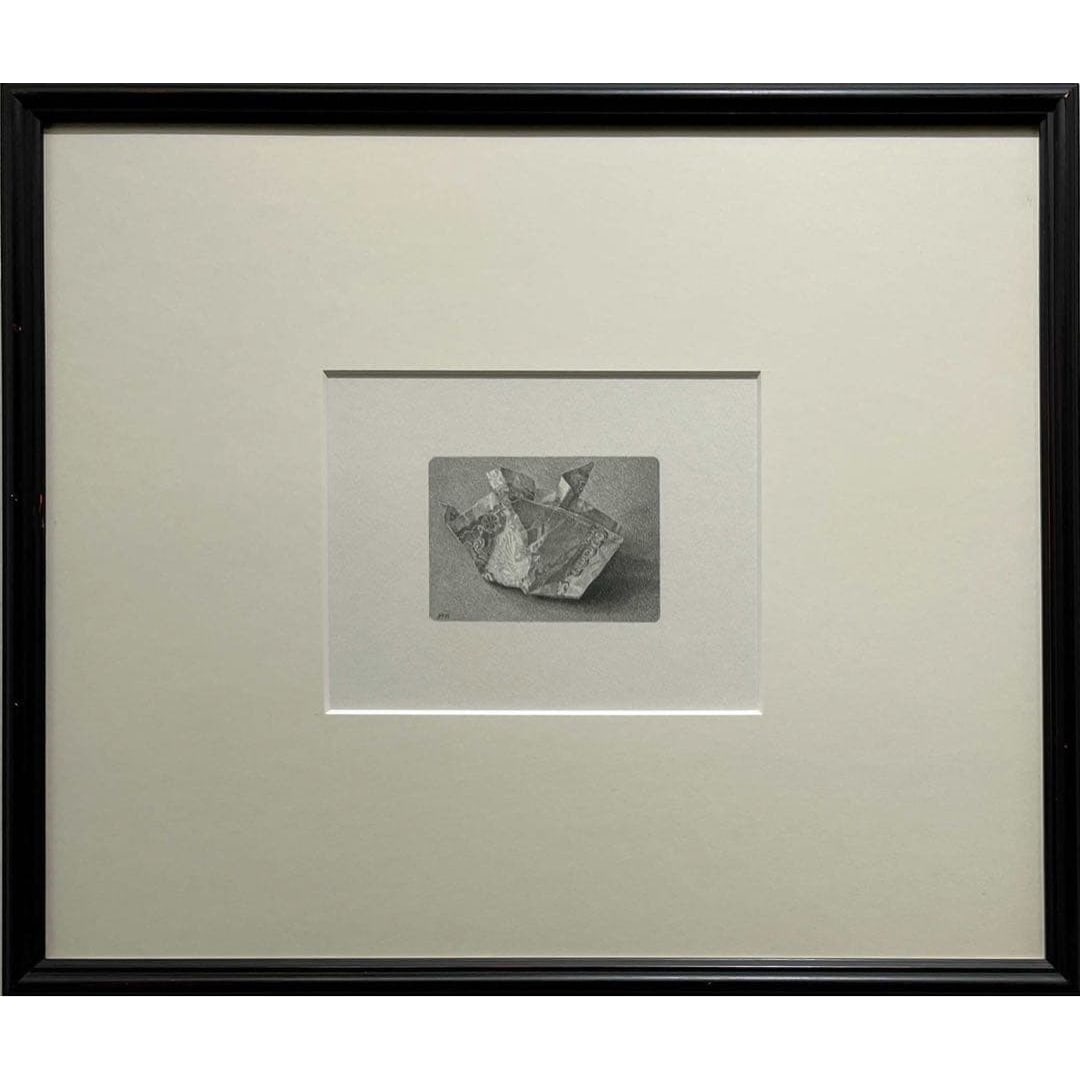 Noda Hiroshi, 10,000 yen bill, 1985, pencil drawing: Hiroshi Noda, "1 Man-en Satsu", 1985, Pencil Drawing Hiroshi Noda "1 Man-en Satsu" Created in 1985 Medium: Pencil on Paper Dimensions: 6.6 x 9.6 cm (Image Size) Framed Dimensions: 37.0 x 44.5 cm Accom