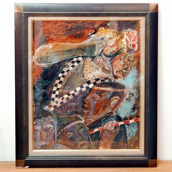 Kasai Eiichi - Oil Painting - Framed "Haneto": Kasai Eiichi - Oil Painting - Framed "Haneto" Approx. height 700 mm, width 820 mm, weight approx. 6.7 kg, Artist: Kasai Eiichi (born February 14, 1957, Aomori City, Aomori Prefecture), Artistic career