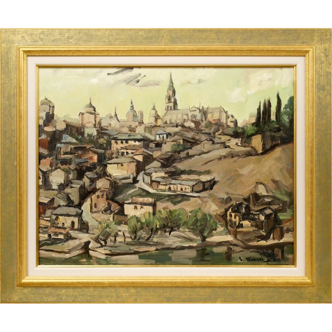 Kimura Shoji "Toledo no Oka (Spain)" Oil Painting, P10 Size: Kimura Shoji "Hill of Toledo (Spain)" Oil Painting, P10 Size Product Details [Artist] Kimura Shoji [Title] Hill of Toledo (Spain) Technique: Oil on Canvas Year of Production: 1980 Work Dimensions: P10