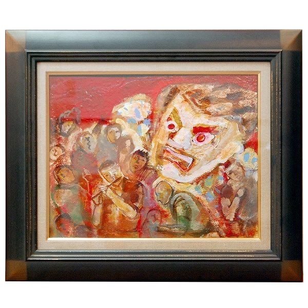 Kasai Eiichi - Oil Painting - Framed - Gassan Iron Black F6: Kasai Eiichi - Oil Painting - Framed - Gassan Iron Black F6 Width: Approximately 570 mm, Height: Approximately 480 mm, Weight: Approximately 3.3 kg, Artist: Kasai Eiichi (born February 14, 1957, in Ao