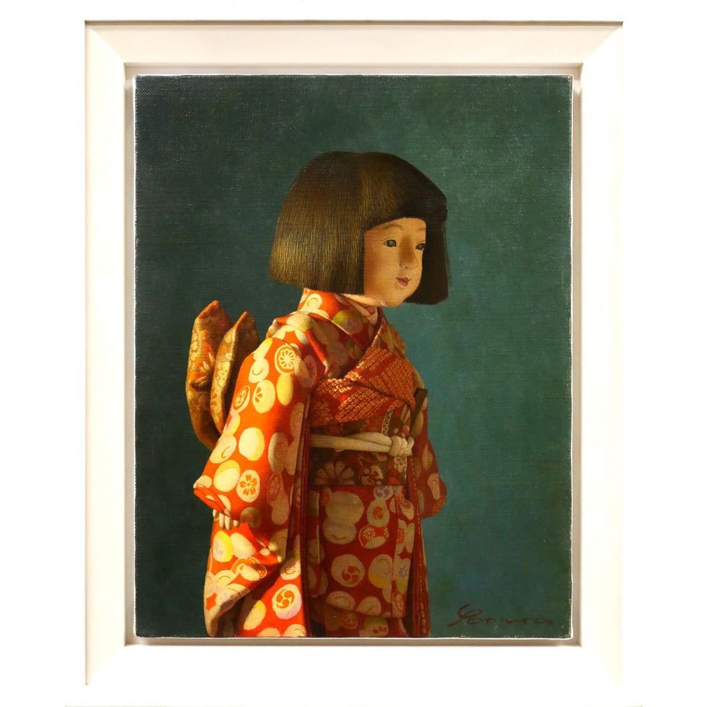 Yoson Exhibition "Doll (Ichimatsu Doll) (White Forehead)" Oil Painting, F6 Size: Product Details [Artist] Yomura Hiraku Title: Doll (Ichimatsu Doll) (White Forehead) Technique: Oil on Canvas Work Size: F6 Size (Height 40.9 cm x Width 31.8 cm) Frame Size: 51 cm (Height) x 41.8 cm (