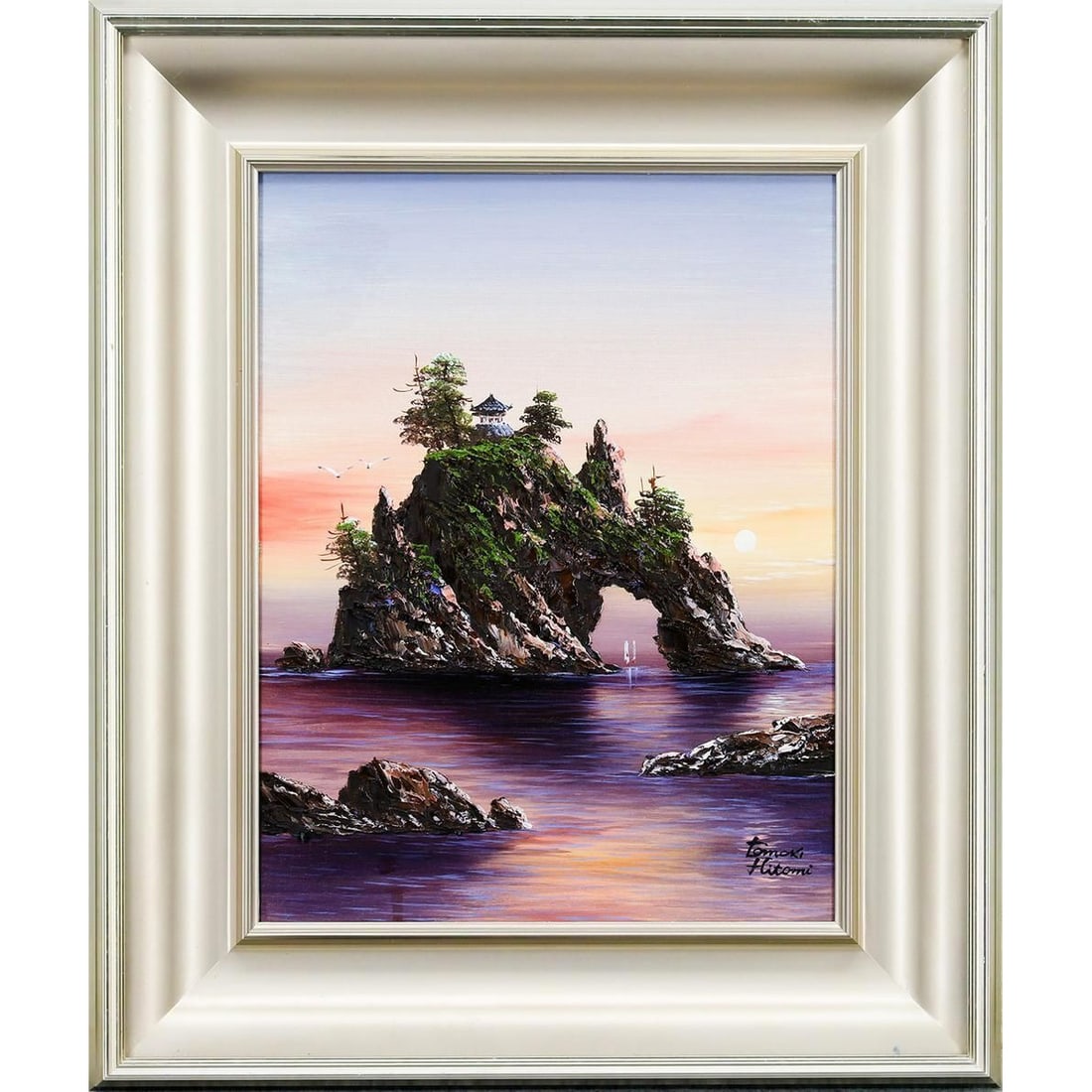 Authentic Work by Hitomi Yuki, Oil on Canvas, Size 6.: Authentic Work by Hitomi Yuki, Oil Painting, Size 6 Hitomi Yuki Hitomi Yuki (1940-1999) was born in Tokyo. In 1973, he was arrested for involvement in an antique art theft ring. Before his arrest, he 