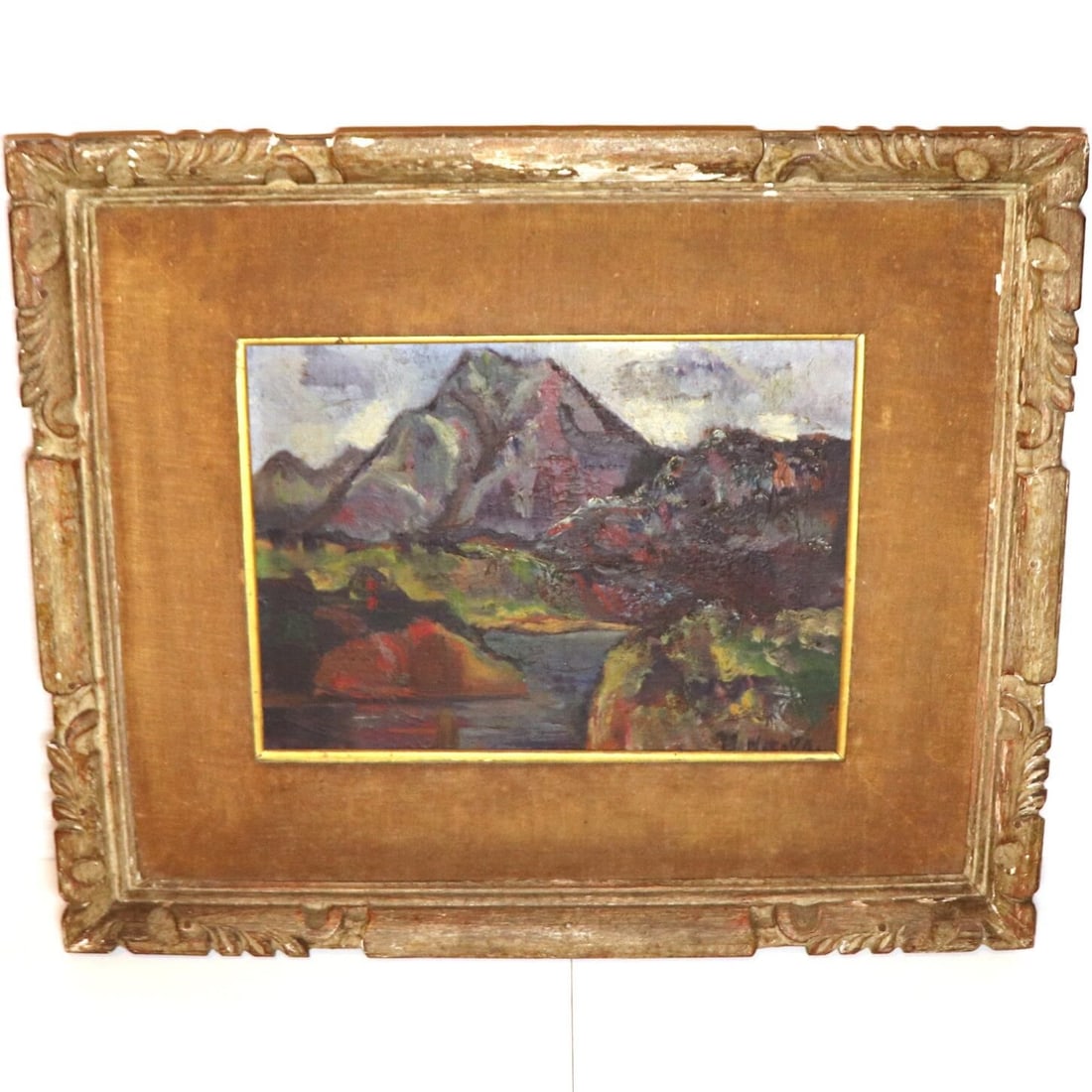 Notoya Masaki, "Sanjoko", oil painting, oil on canvas.: Masaki Notoya, "Mountain Lake", Oil Painting, Fine Art Dimensions: Approximately 540 x 445 mm [Additional Notes] Unless stated as "brand new" in the title or description, the item is pre-owned. While 