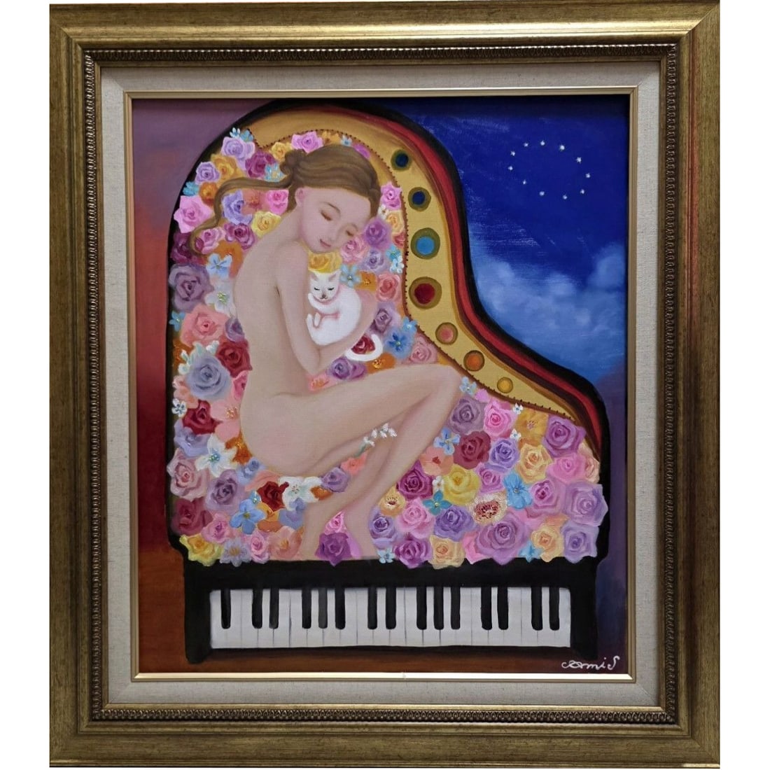 Shiozawa Ami, "Piano", oil painting, size F10. (1 of 11)