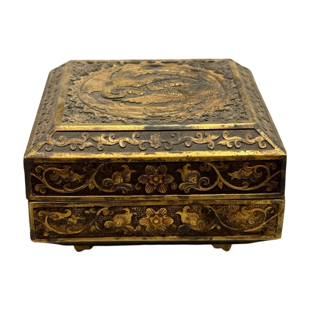 Old collection of gilded relief food boxes (1 of 10)