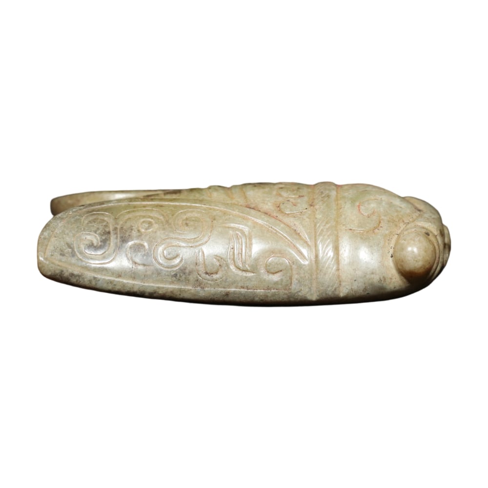 Warring States Hetian Jade Pendant with Dragon Pattern and Cicada (1 of 10)