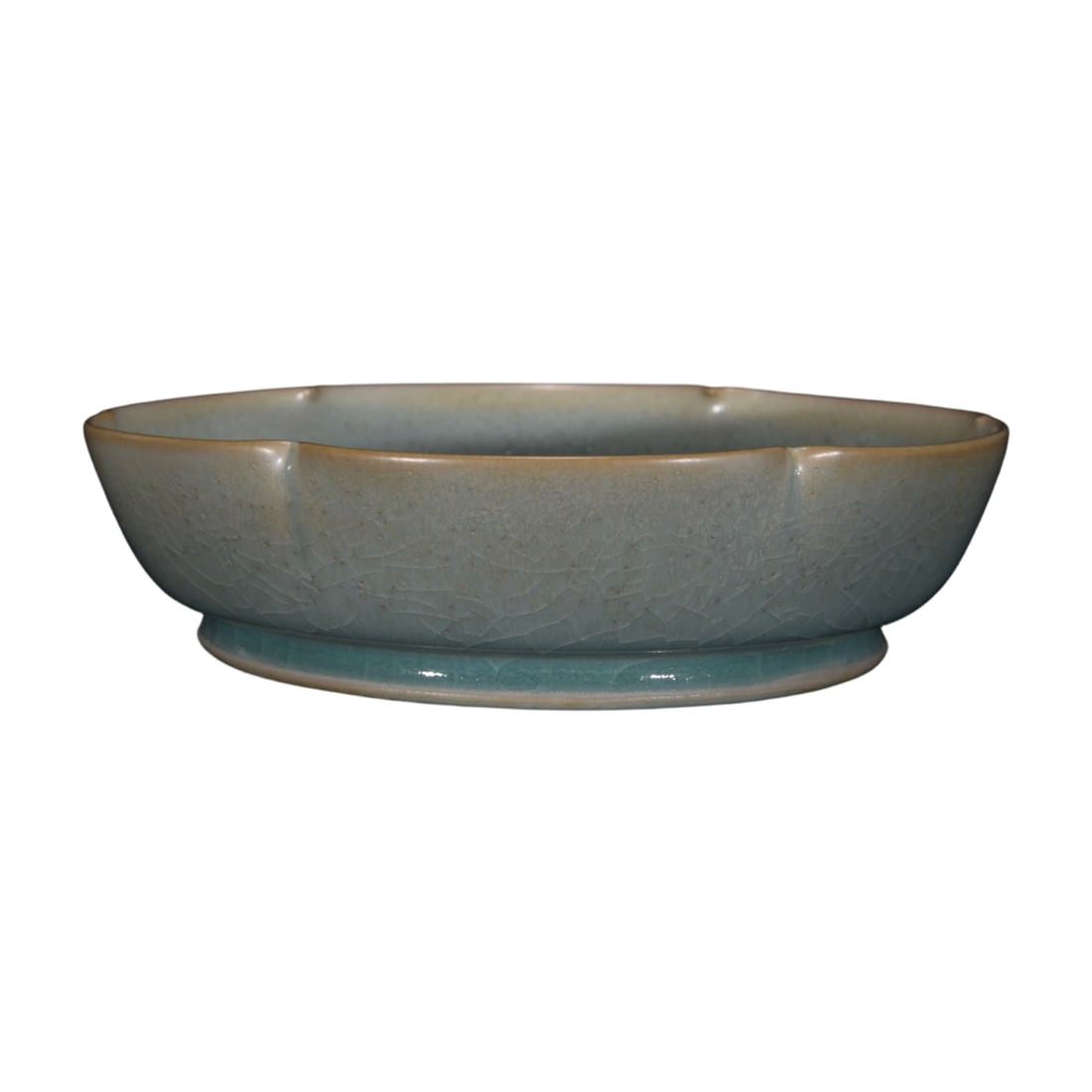 Song Dynasty Ru Kiln Sky Blue Glazed Lobed Washer (1 of 10)