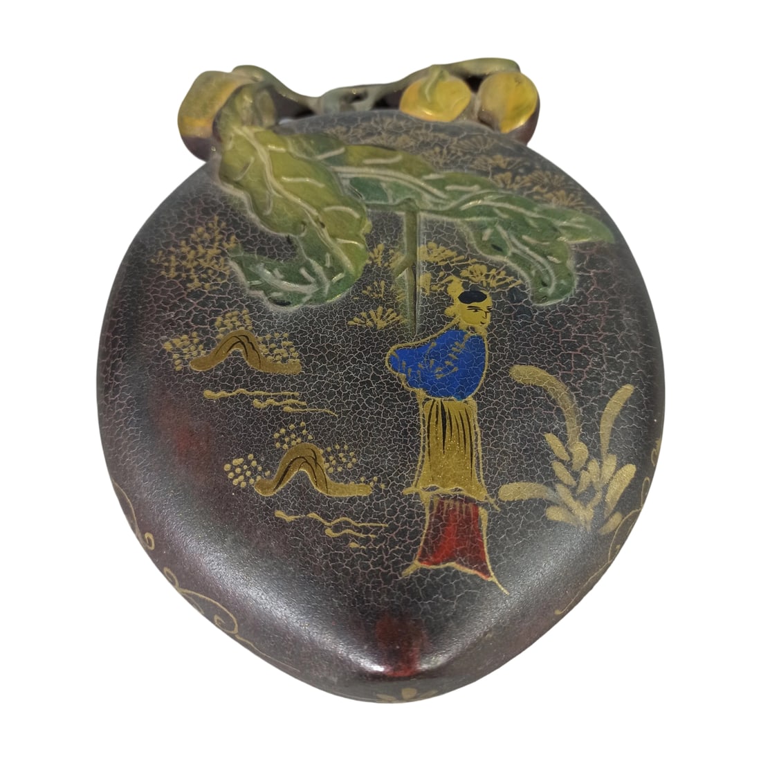 Old Lacquer Purple Stone Inkstone Set: This set of old lacquer purple stone inkstones is finely crafted with a natural patina, showcasing the exquisite craftsmanship of traditional techniques. Freight: 1.International Freight: Foreign ship