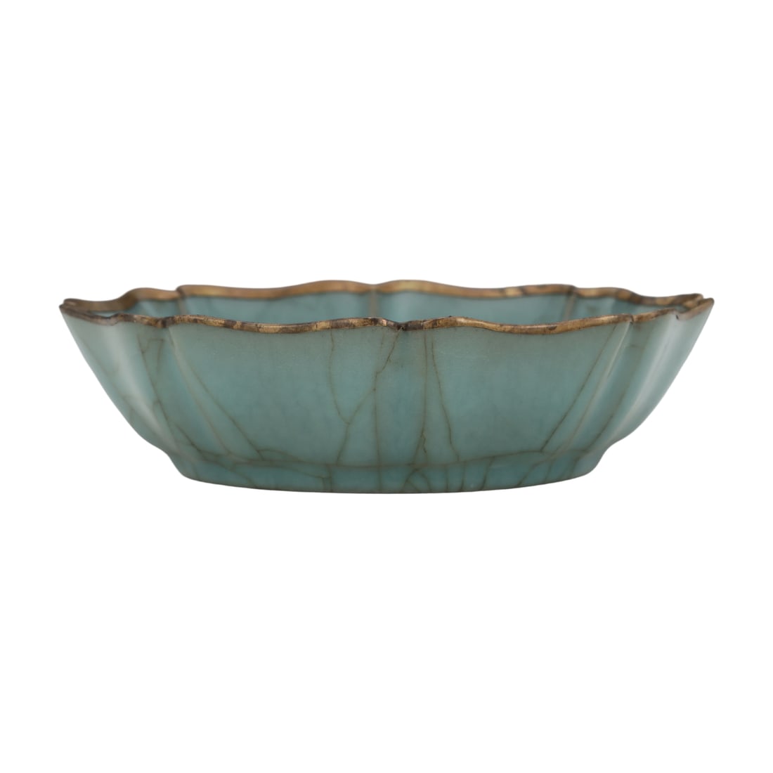 Song Dynasty Guan Kiln Celadon Glaze Foliate Rim Washer (1 of 10)