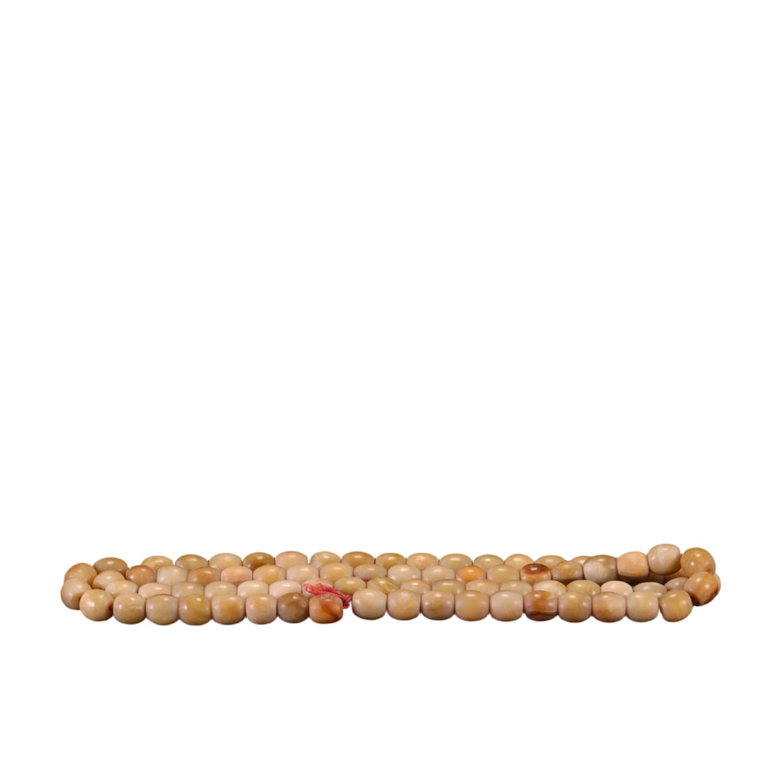 Jade Cultural Necklace: This jade cultural necklace showcases exquisite traditional craftsmanship. Each jade bead is uniformly round with a diameter of 0.8cm, and the overall weight is 56 grams, reflecting the warm texture