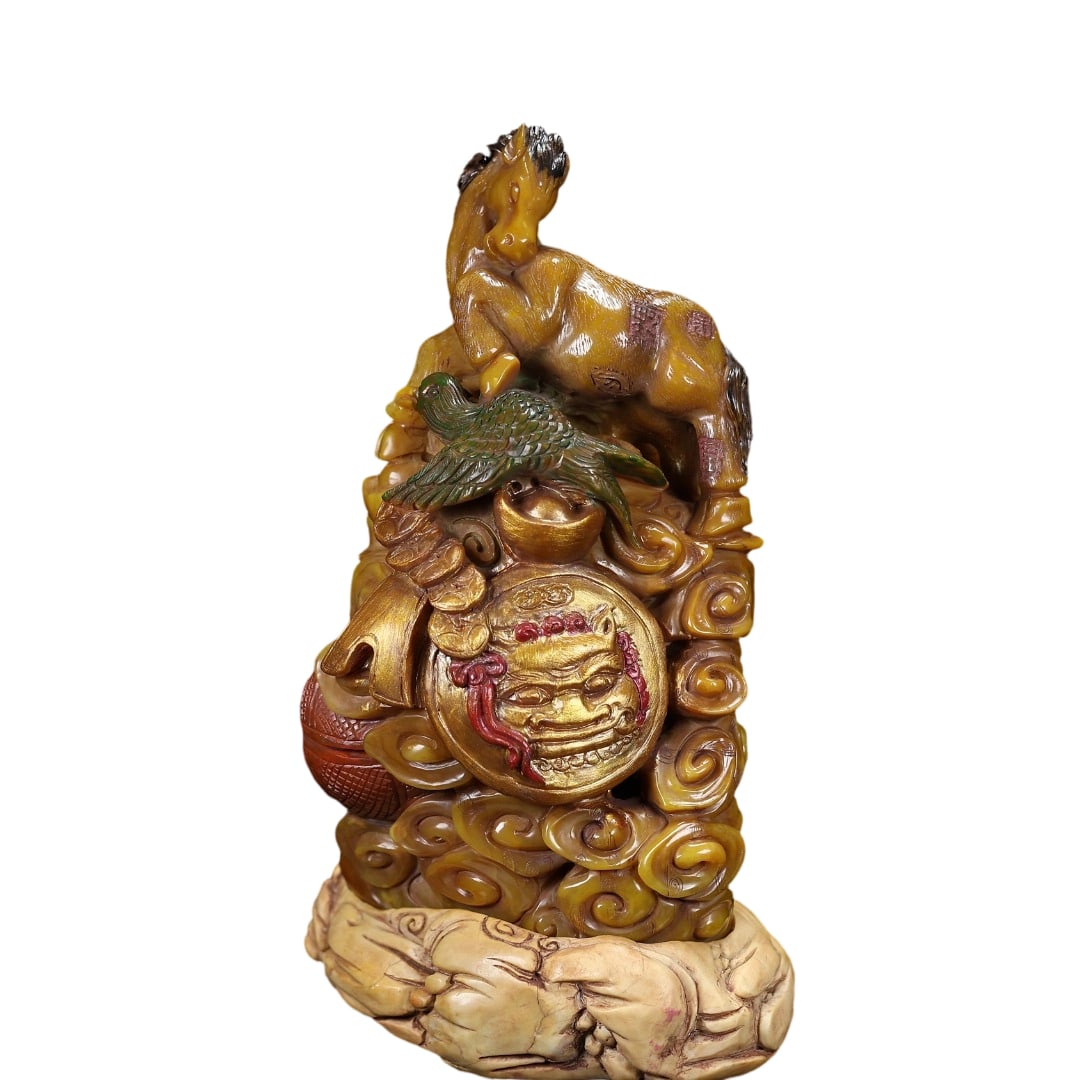 Shoushan Tianhuang Stone 'Immediate Wealth' Incense Burner (1 of 11)
