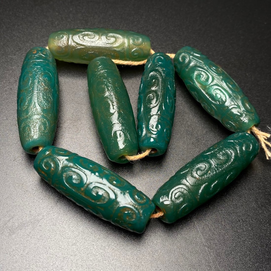 Green Agate Ruyi Pattern Bracelet - 5