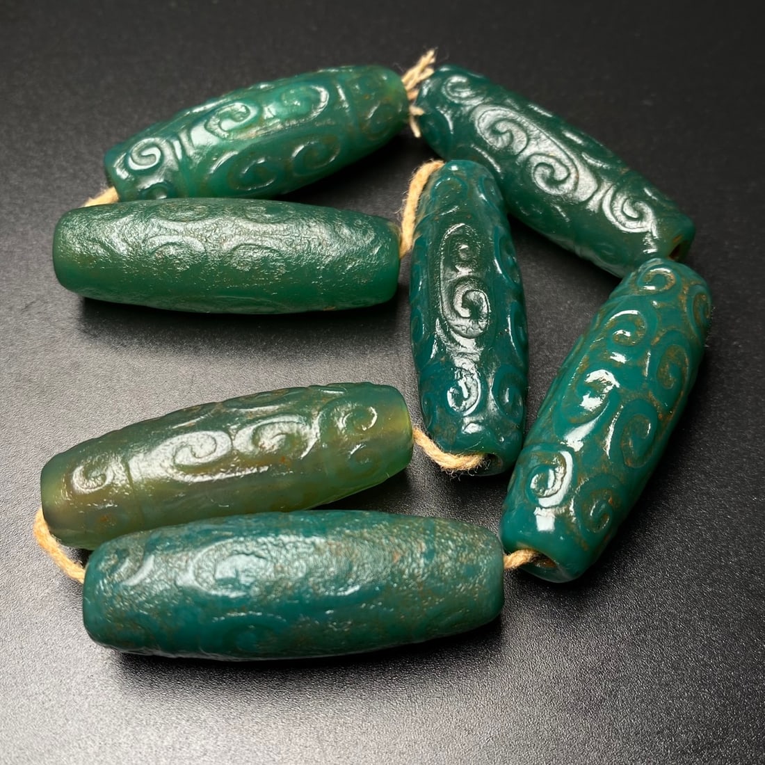 Green Agate Ruyi Pattern Bracelet - 7