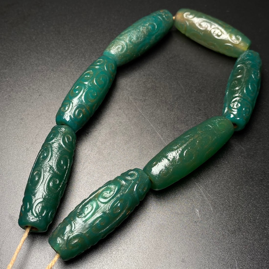 Green Agate Ruyi Pattern Bracelet - 8