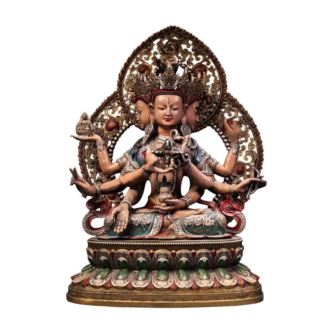 Pure copper high-relief gilded Buddha (1 of 10)