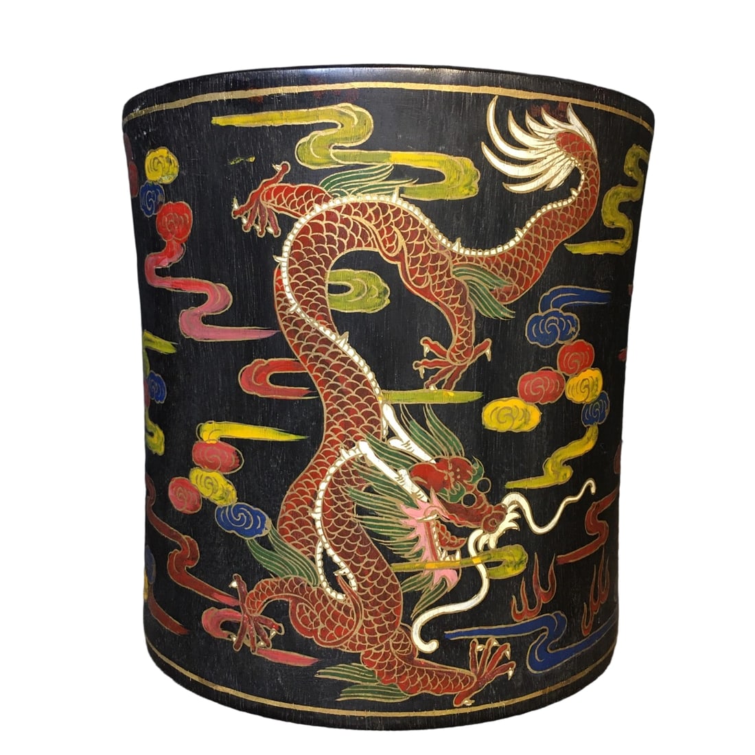 Wooden Lacquer Brush Pot: This wooden lacquer brush pot captivates collectors with its exquisite craftsmanship and elegant form. The lacquer surface is smooth and delicate, showcasing the superb skills of traditional