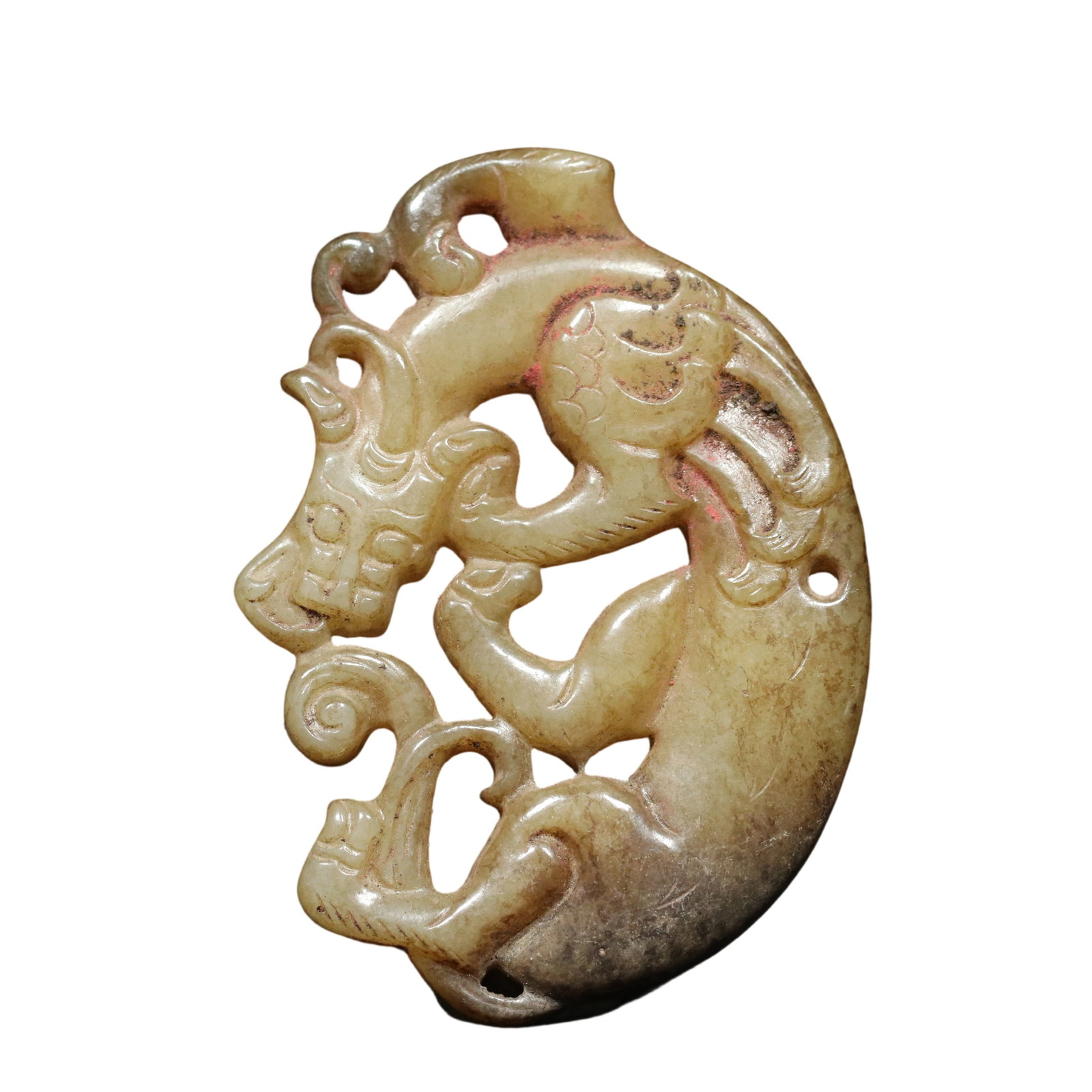 Han Dynasty Hetian Jade Dragon Pendant (1 of 10)