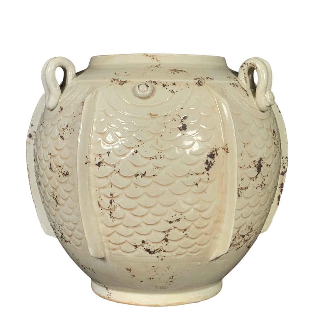 Song Dynasty Ding Kiln Fish Pattern Triple-Handled Jar (1 of 10)