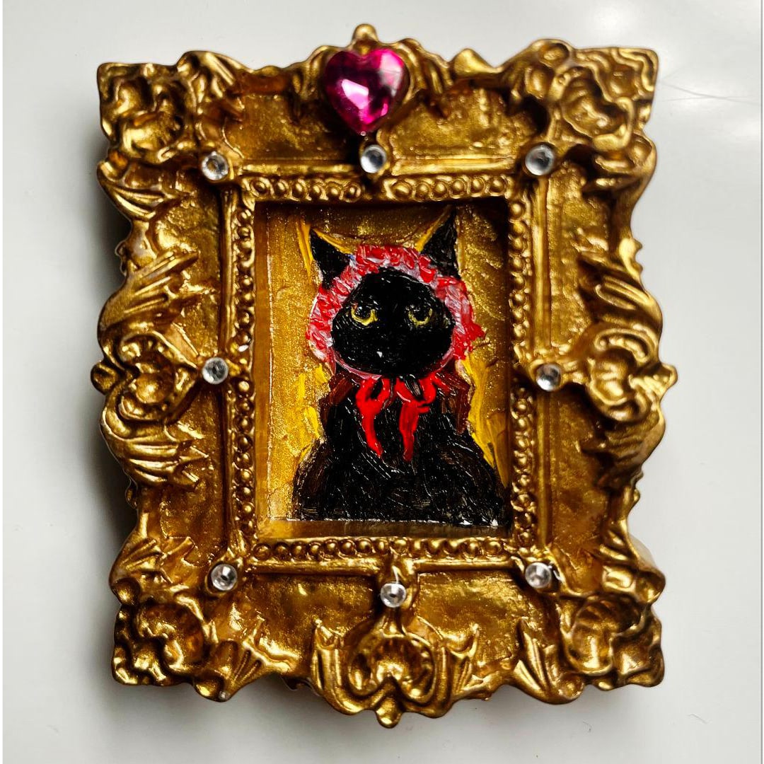 "Favorite of the Black Cat" Oil Painting (1 of 3)
