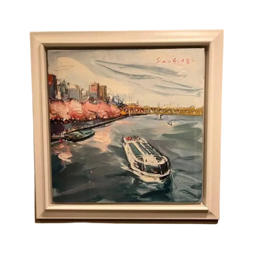 Matsui Yoshiaki "Sumida River and Cherry Blossoms" Oil Painting S20: Title Matsui Yoshiaki Sumida River and Cherry Blossoms S20 Oil Painting Description Matsui Yoshiaki Oil Painting S20 Sumida River and Cherry Blossoms Freight: 1.International Freight: Foreign shipping