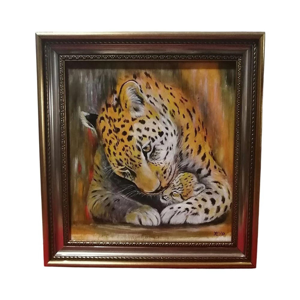 Oil Painting of a Leopard: Title Painting, Oil Painting, Oil Paint, Art Supplies, Picture Frame, Wood Panel, Animal, Leopard, Original Painting Description Thank you for visiting Painted with oil paint on wood panel This is a u
