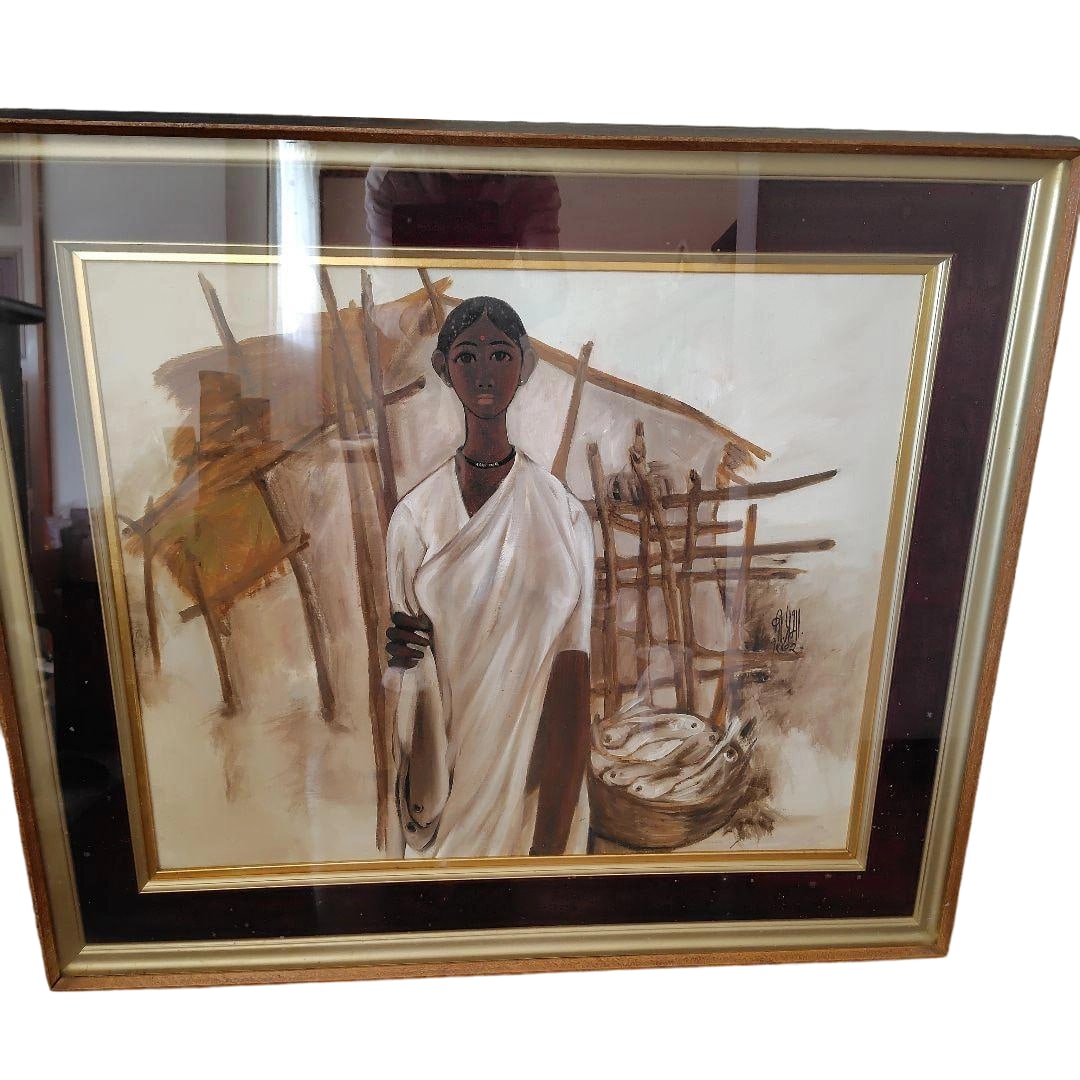 Large Framed Indian Oil Painting (1 of 11)