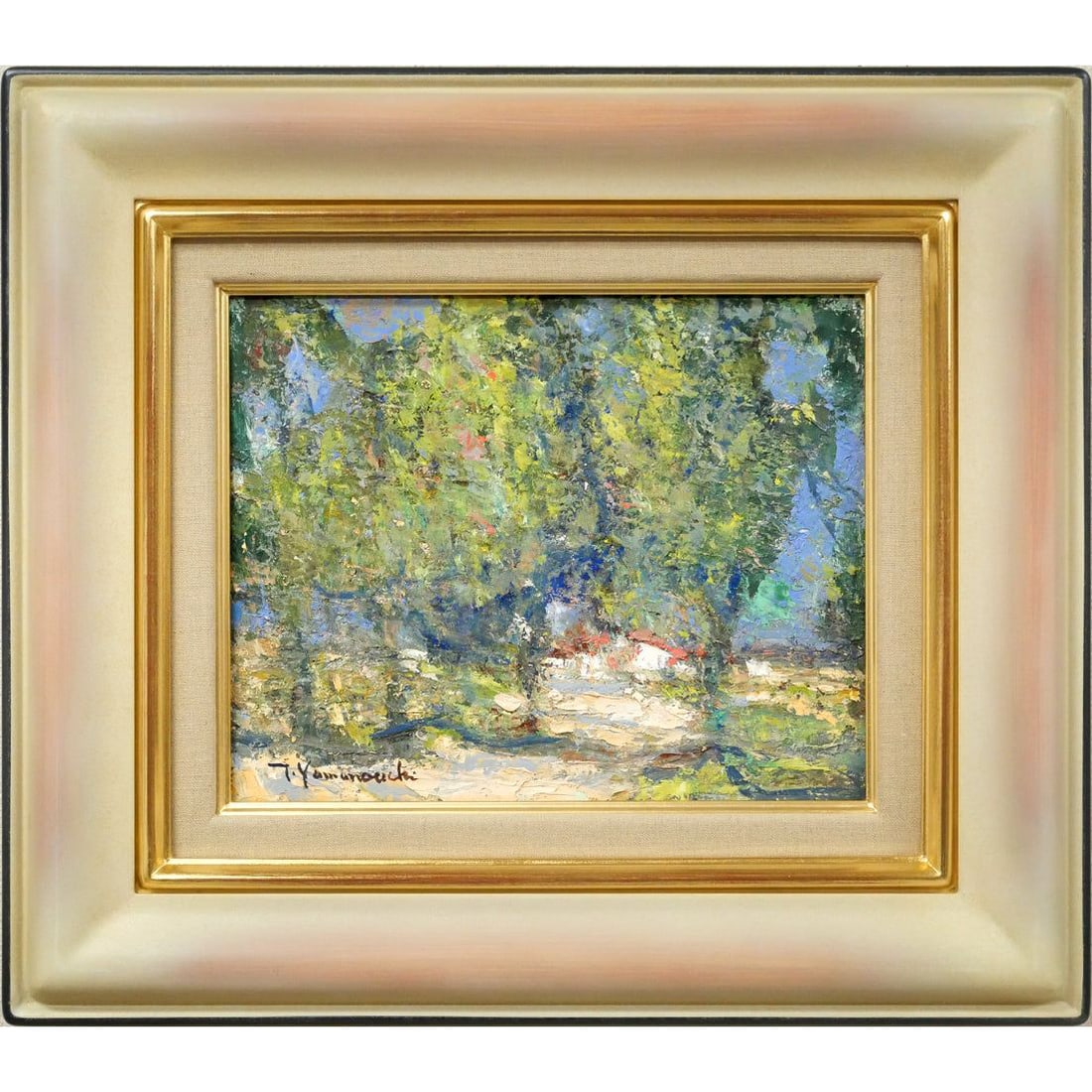 Yamauchi Takeo "Poplar Avenue (Hokkaido University)" Oil Painting F3 Size: Title Yamauchi Takeo "Poplar Avenue (Hokkaido University)" Oil Painting, No. F3, Leading Sculptor of Hokkaido, Chairman of the Shinseisaku Association Steering Committee, Numerous Outdoor Sculptures, 