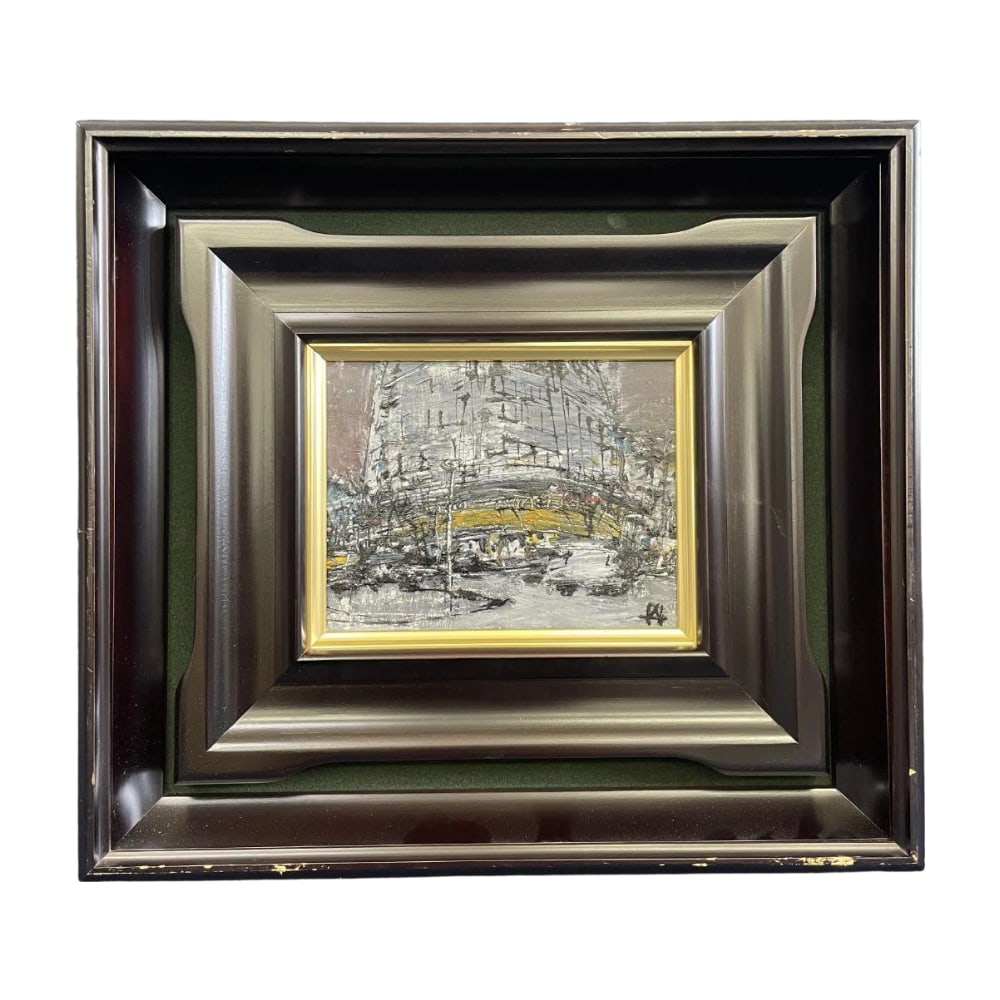 Hiratsuka Akio, "Street Corner, Paris," oil painting (1 of 11)