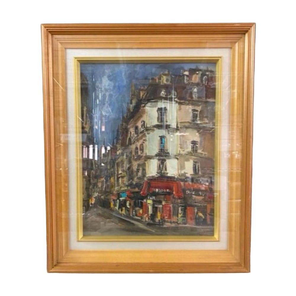 Makito Taiji "Machikado Rue RicheR PARIS" Oil Painting: Title i4 Authentic Makito Taiji Landscape Painting "Street Corner Rue RicheR PARIS" Description I4 Genuine Makito Taiji Landscape Painting "Street Corner Rue RicheR PARIS" F6 Framed Oil Painting Signe