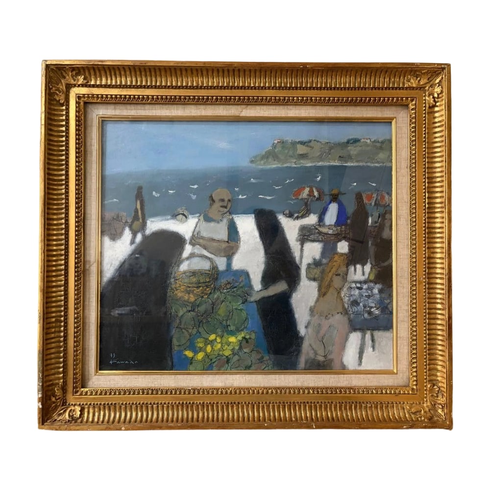 Kawada "Umibe no Ichiba" Oil Painting (1 of 11)