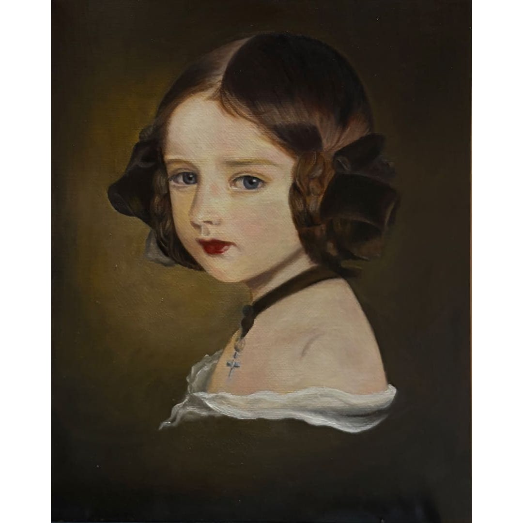 Homage Oil Painting of Princess Clotilde of Saxe-Coburg and Gotha (1 of 2)