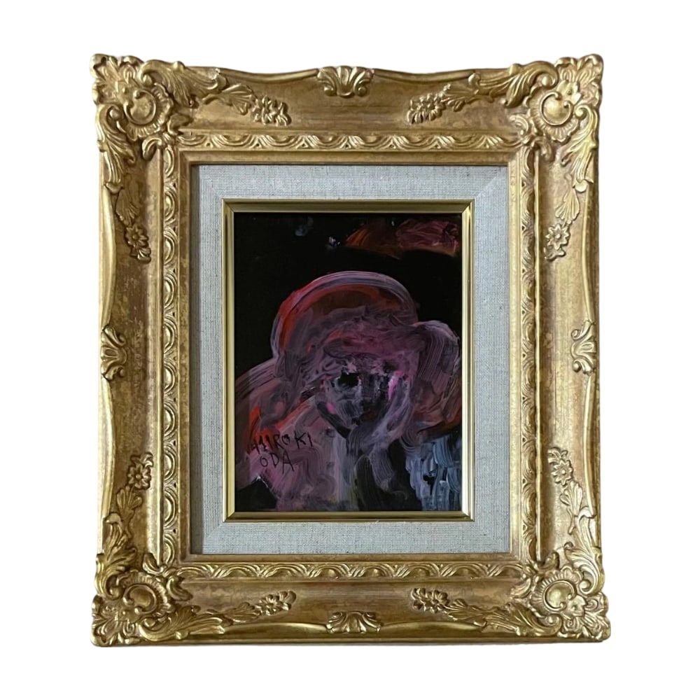 Oda Hiroki "Shojo" Glass Painting: Title Oda Hiroki Glass Painting of a Girl Seal, Nika Association Chairman Description Image Dimensions Height: Approximately 16.8 cm Width: Approximately 12.8 cm Frame Dimensions Height: Approximately