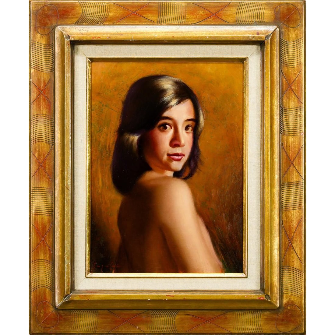 Suzuki Yota "Hohoemi" Oil on Canvas, Size 4. (1 of 8)